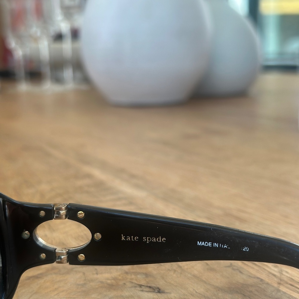Kate Spade Pearl Rectangular Wrap Sunglasses, Bla… - image 7